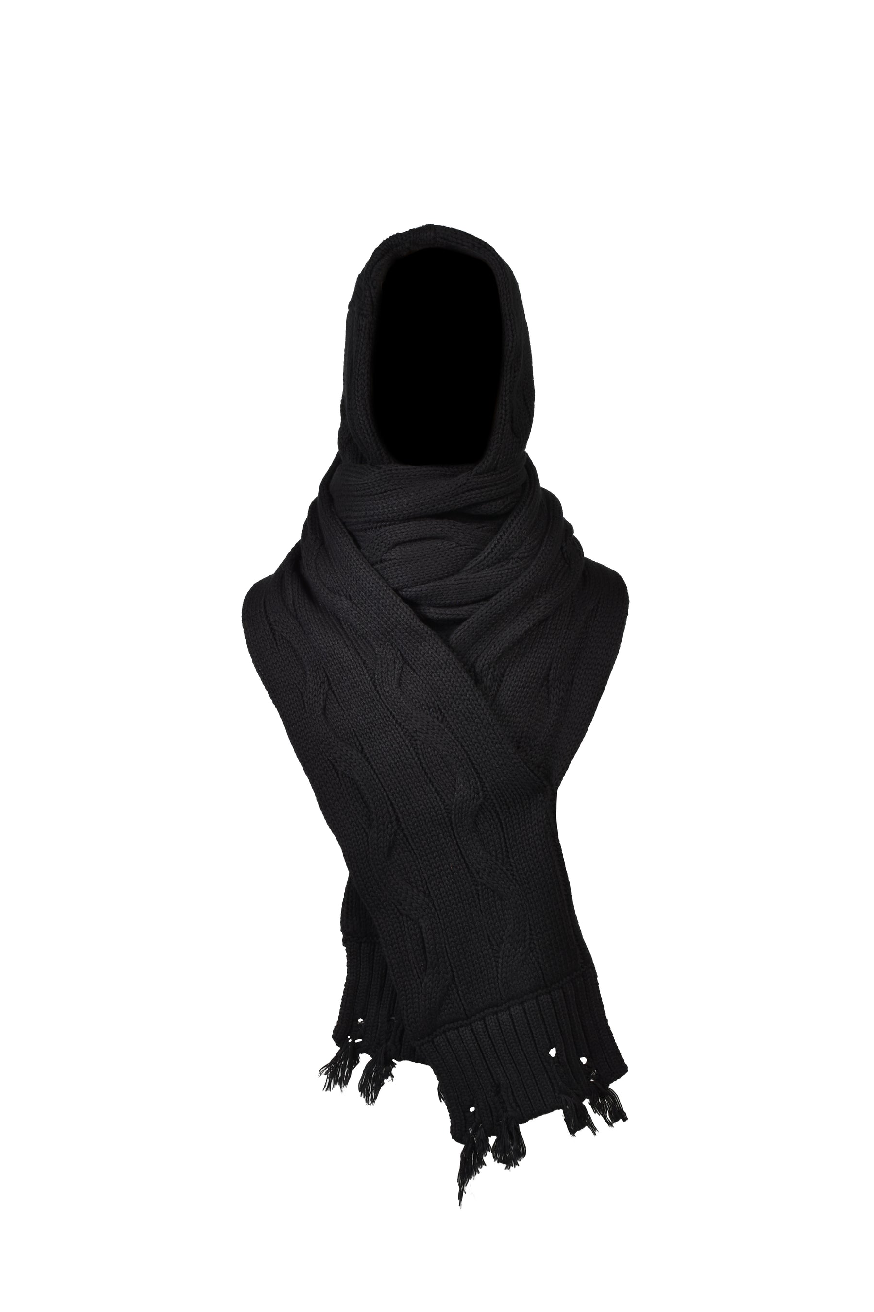 HOODED SCARF / BLK
