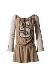 LACE-UP NUMBER DRESS / BEI