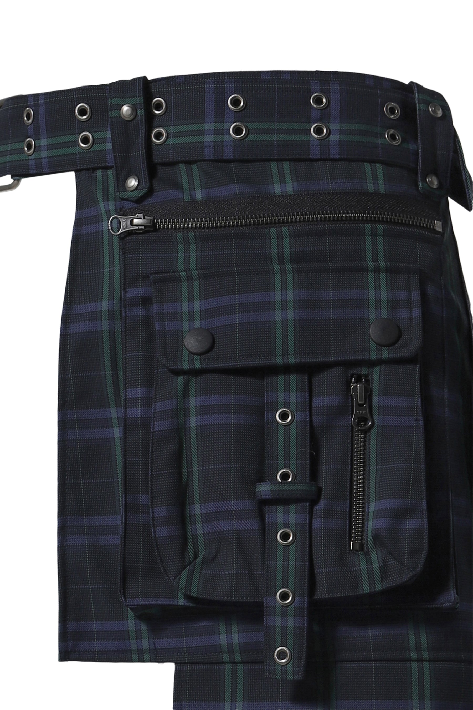 BAJESS LAYERED SKIRT BELT_CHECK / BLUE