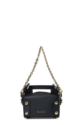 LEATHER CAKE BAG / BLK