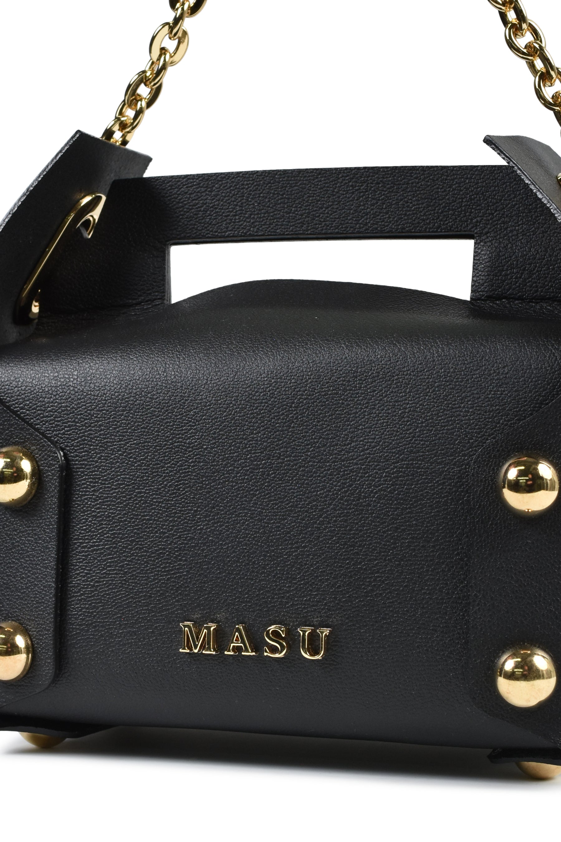 LEATHER CAKE BAG / BLK