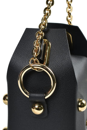 LEATHER CAKE BAG / BLK