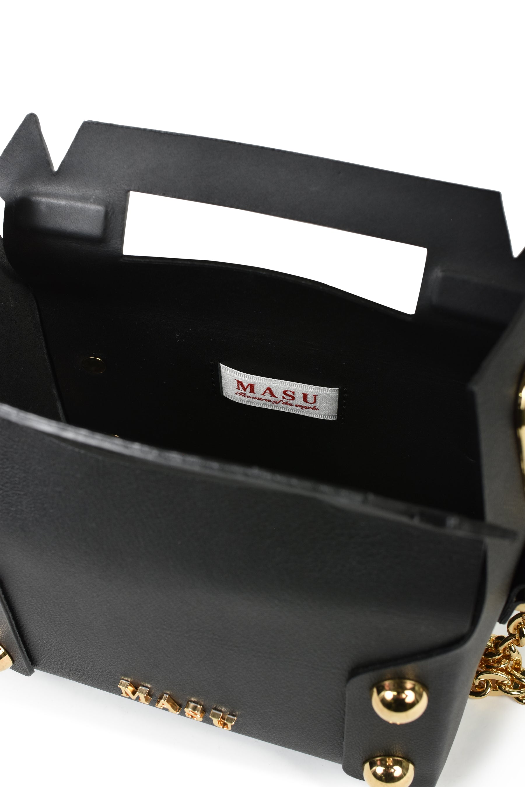 LEATHER CAKE BAG / BLK