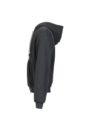 USO 123 PIOUS ZIP HOODIE / BLK