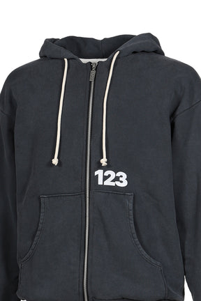 USO 123 PIOUS ZIP HOODIE / BLK