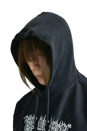 COF LOGO OVERSIZED HOODIE / WASHED BLK 