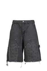 PAISLEY CARPENTER SHORTS / BLK