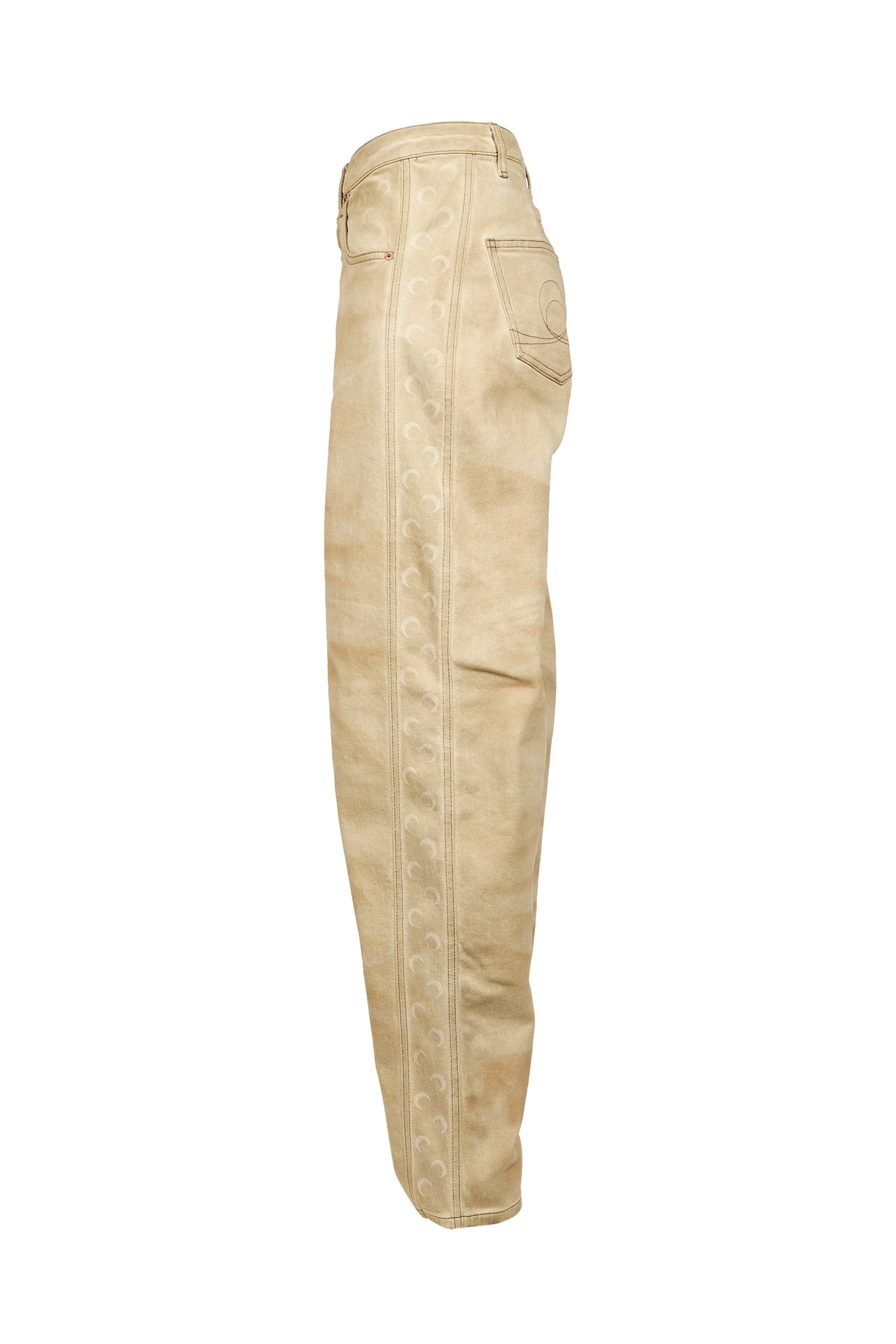 FADED MOON DENIM BAGGY JEANS / DARK BEI