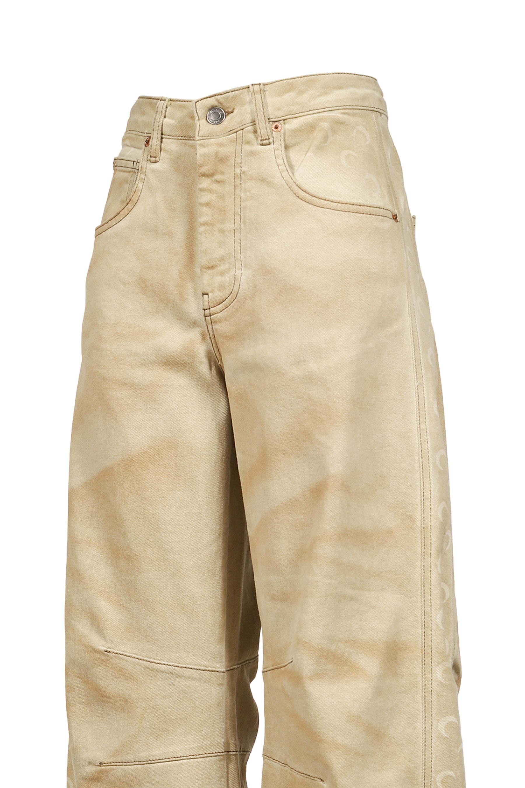 FADED MOON DENIM BAGGY JEANS / DARK BEI