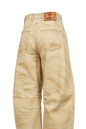 FADED MOON DENIM BAGGY JEANS / DARK BEI