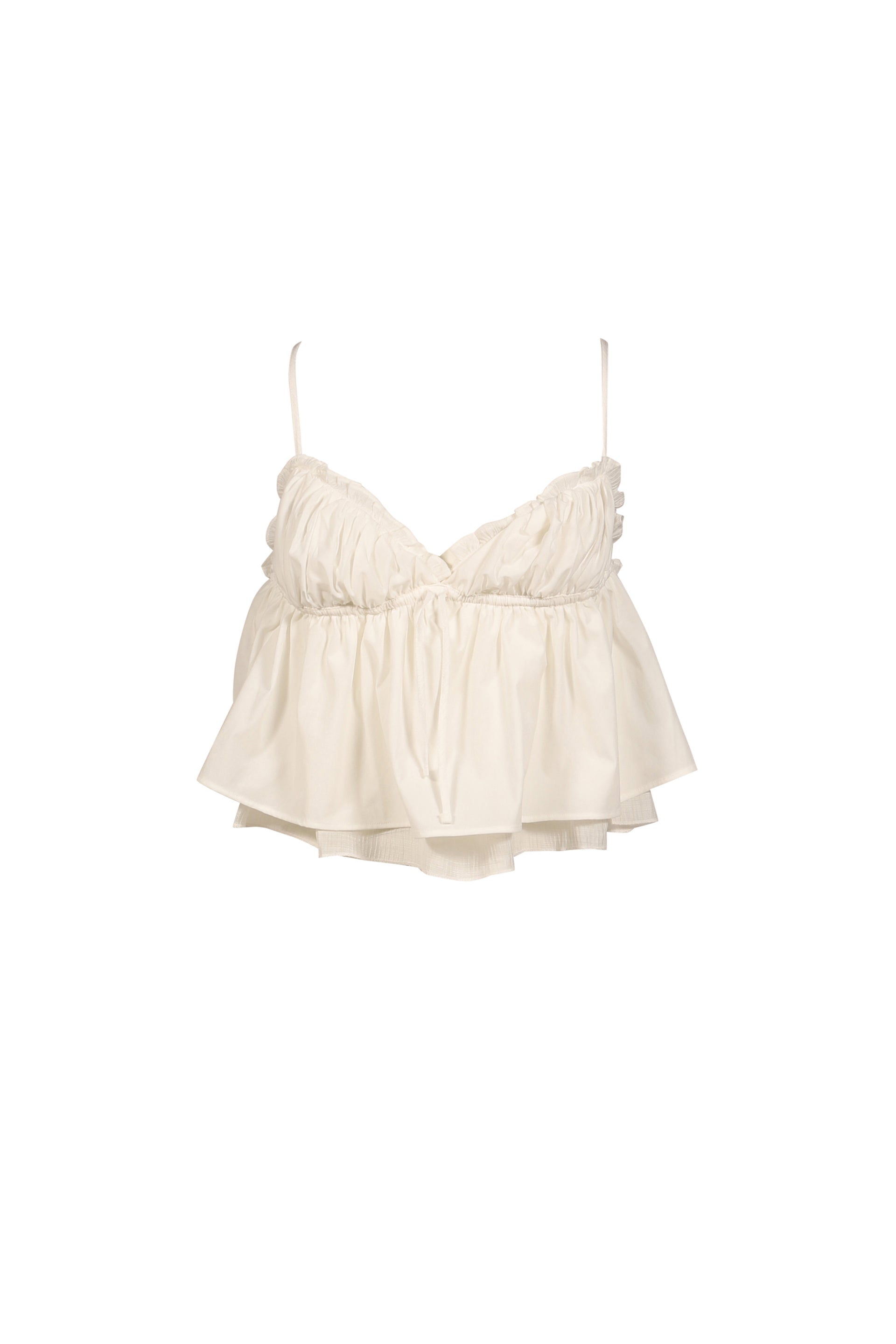 SHIRRED CRINKLE BUSTIER / WHT
