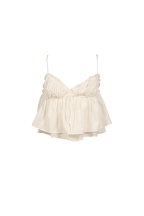 SHIRRED CRINKLE BUSTIER / WHT