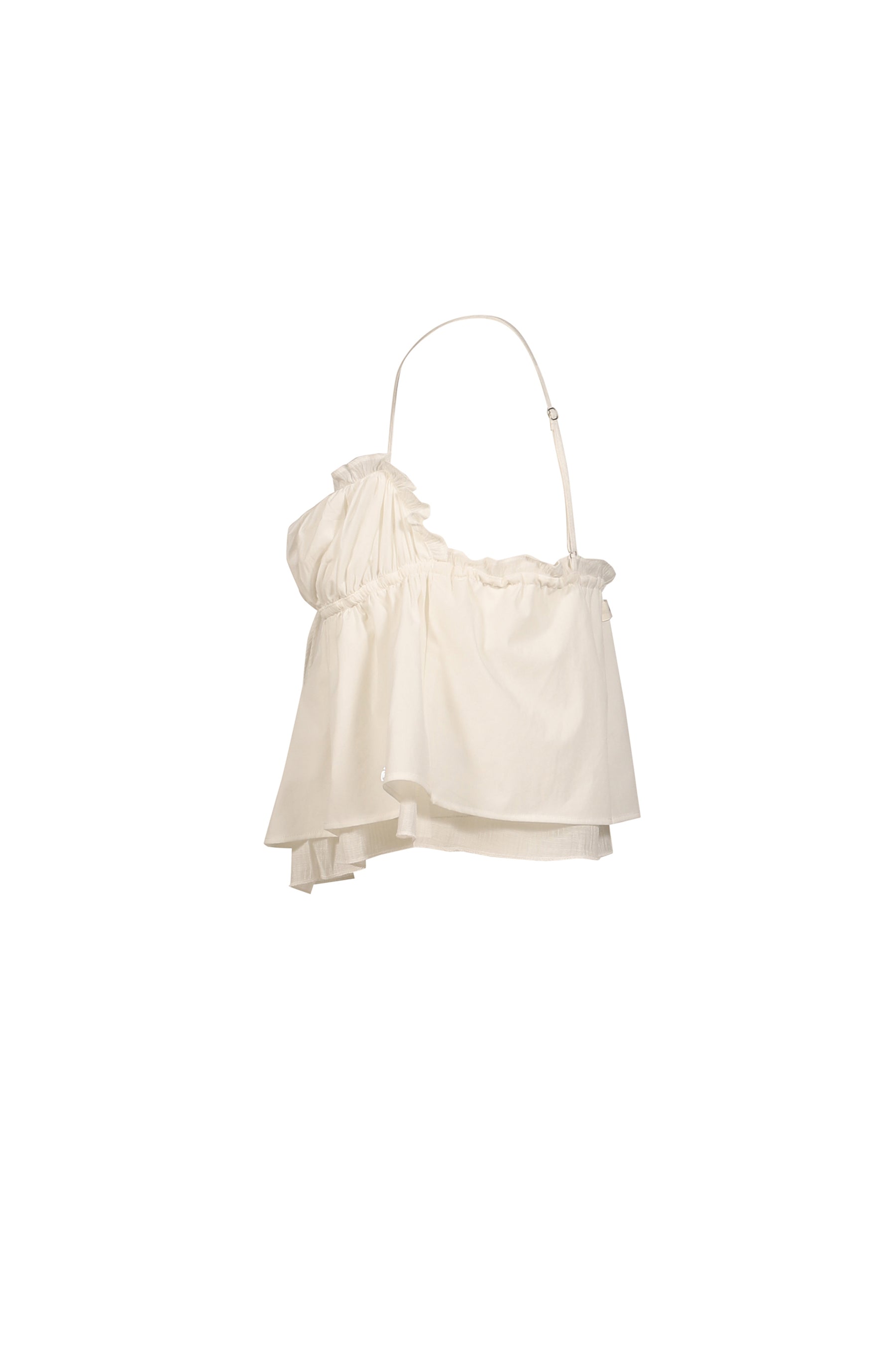 SHIRRED CRINKLE BUSTIER / WHT