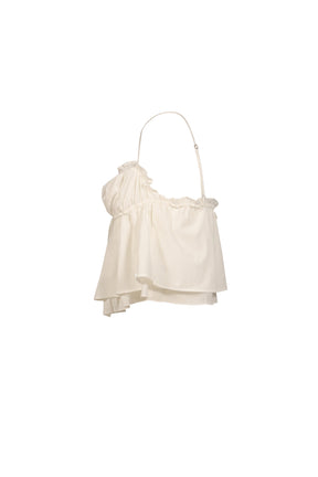 SHIRRED CRINKLE BUSTIER / WHT
