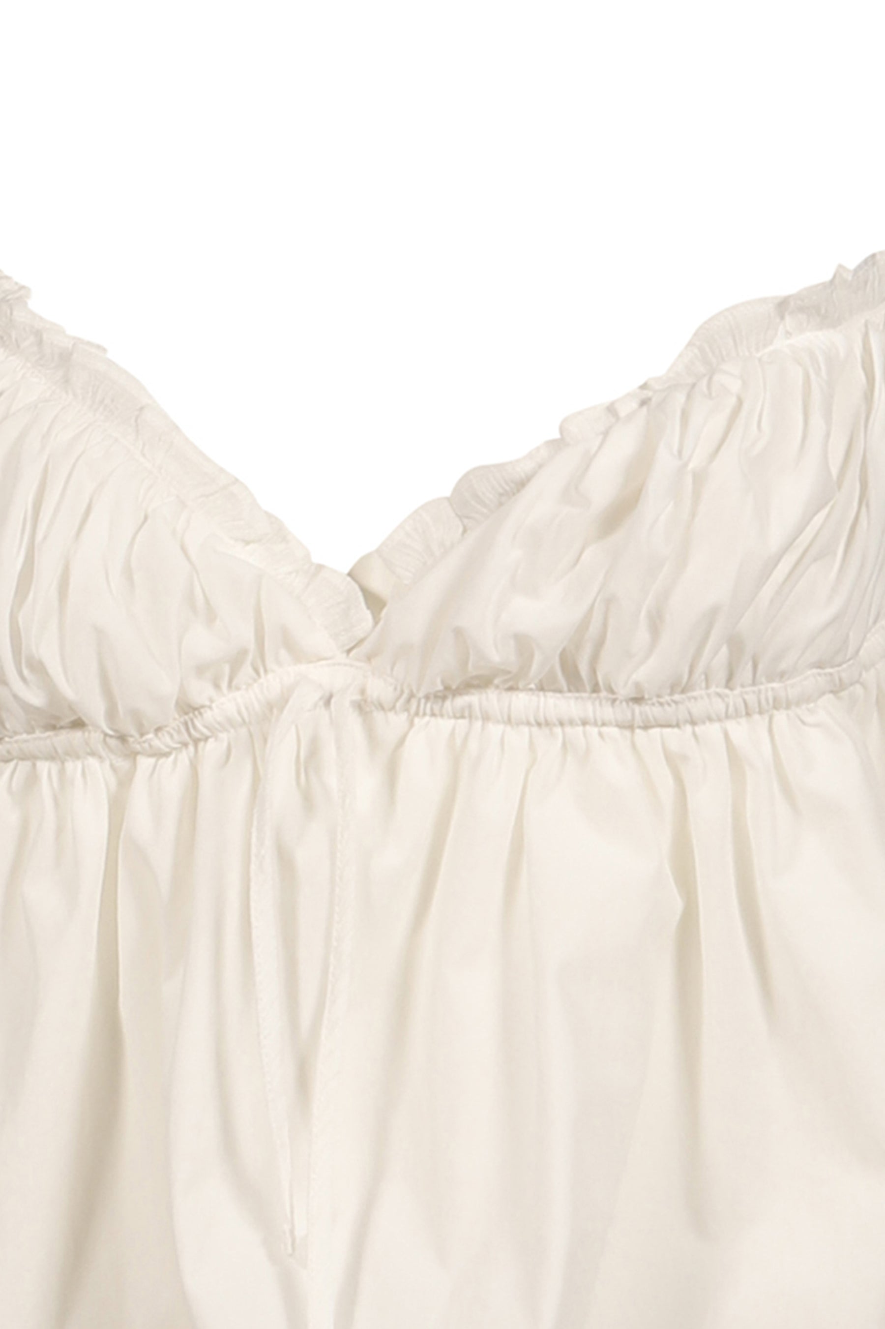 SHIRRED CRINKLE BUSTIER / WHT