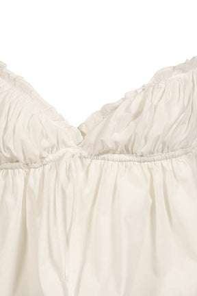 SHIRRED CRINKLE BUSTIER / WHT