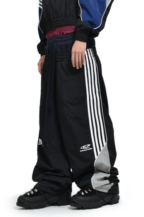 3 LAYERED TRACK PANTS / BLK