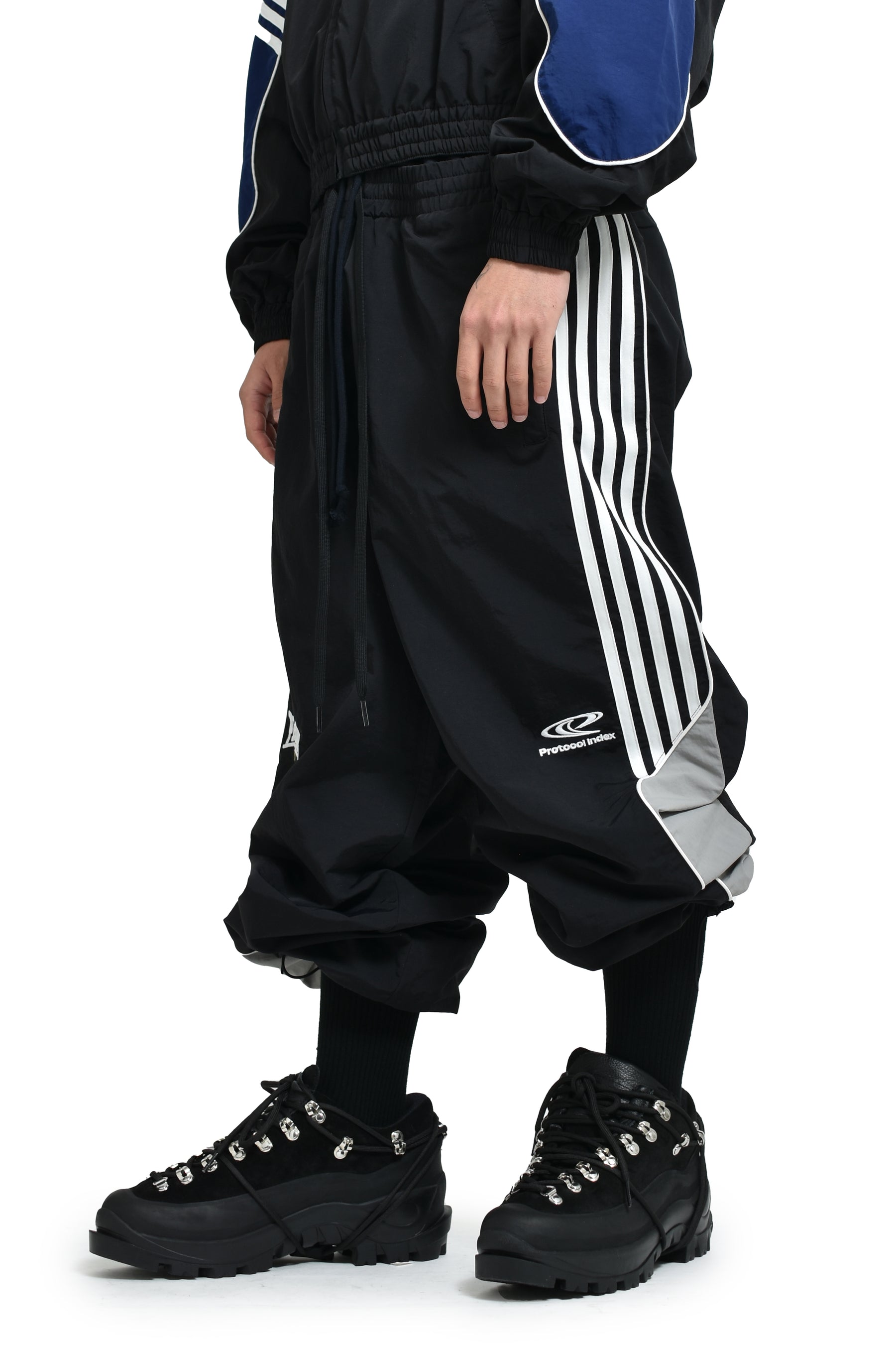 3 LAYERED TRACK PANTS / BLK