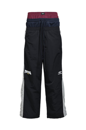 3 LAYERED TRACK PANTS / BLK