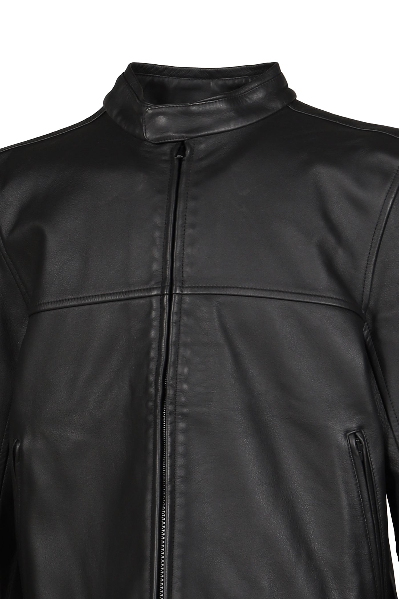 BOXY MOTO LEATHER JACKET / BLK