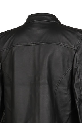 BOXY MOTO LEATHER JACKET / BLK