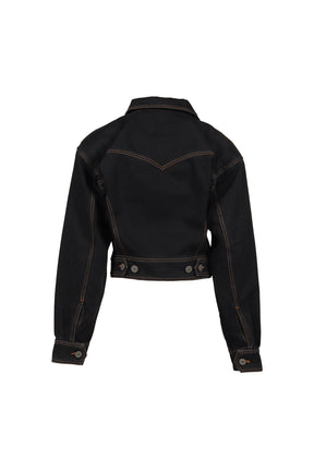 DENIM JACKET WOVEN / BLK