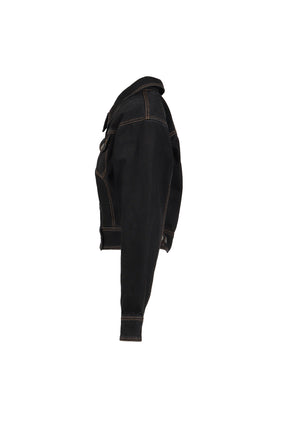 DENIM JACKET WOVEN / BLK