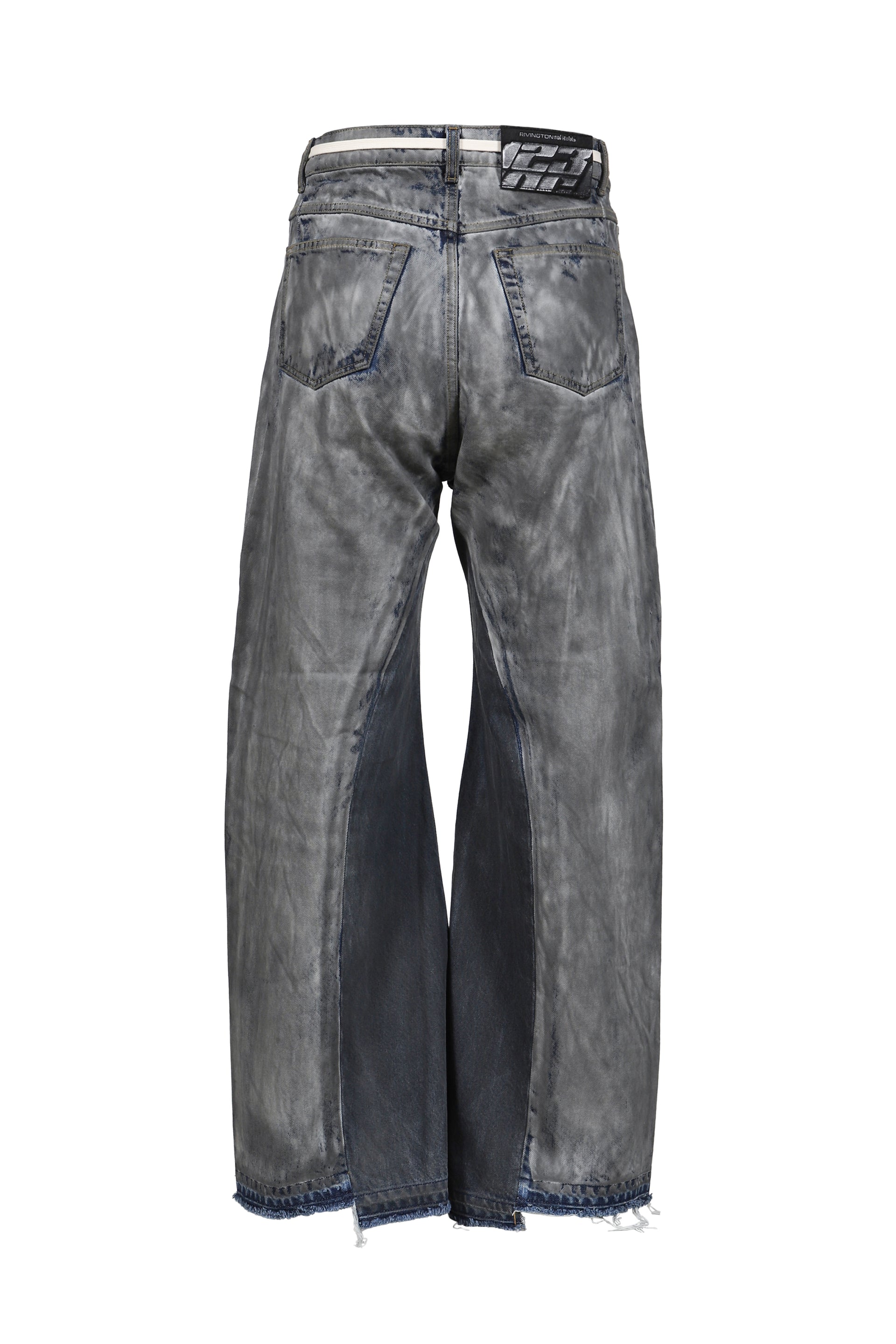 doublet ダブレット SS25 LEATHER COATING DENIM CHAPS PANTS / BLK