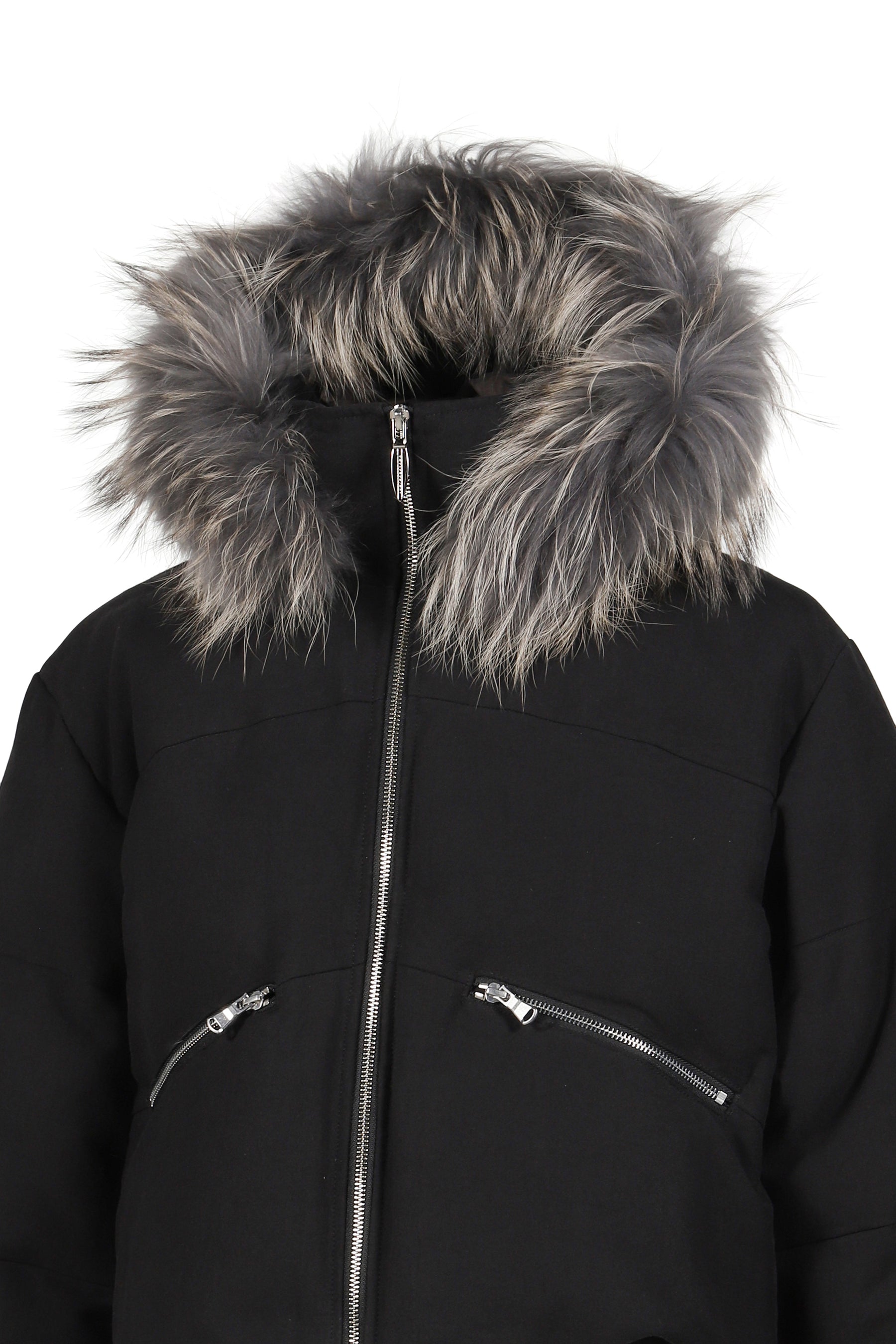 SLIDE FUR DOWN JACKET / BLACK 