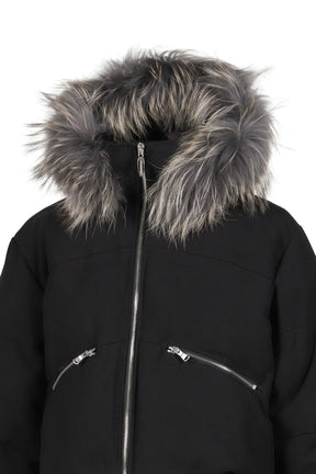 SLIDE FUR DOWN JACKET / BLACK 