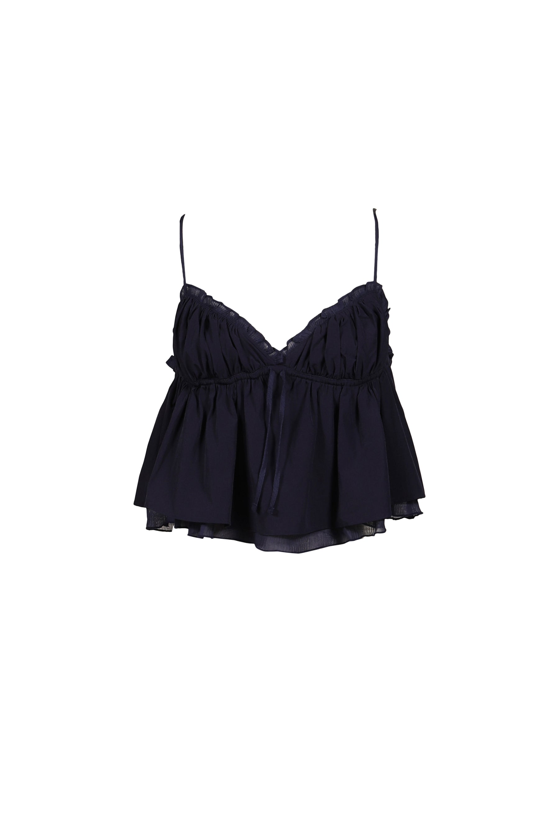SHIRRED CRINKLE BUSTIER / NVY