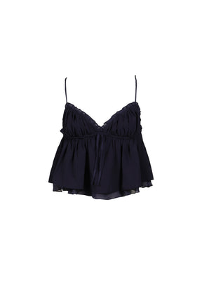 SHIRRED CRINKLE BUSTIER / NVY