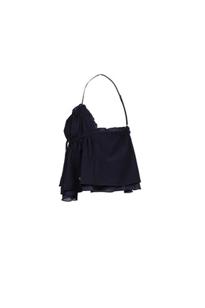 SHIRRED CRINKLE BUSTIER / NVY