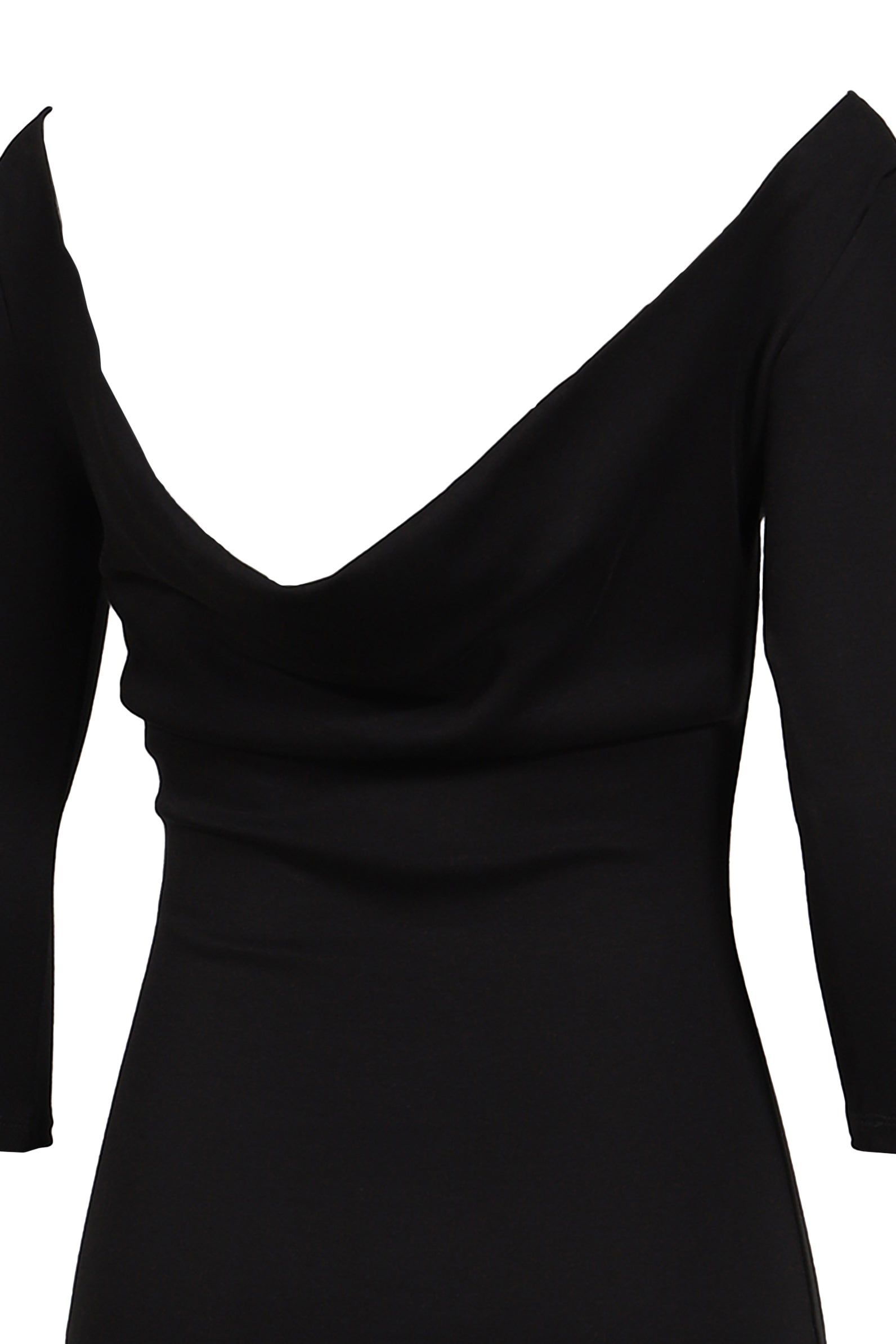 3/4 SLEEVE BACKLESS MINI DRESS (EXCLUCIVE) / BLK