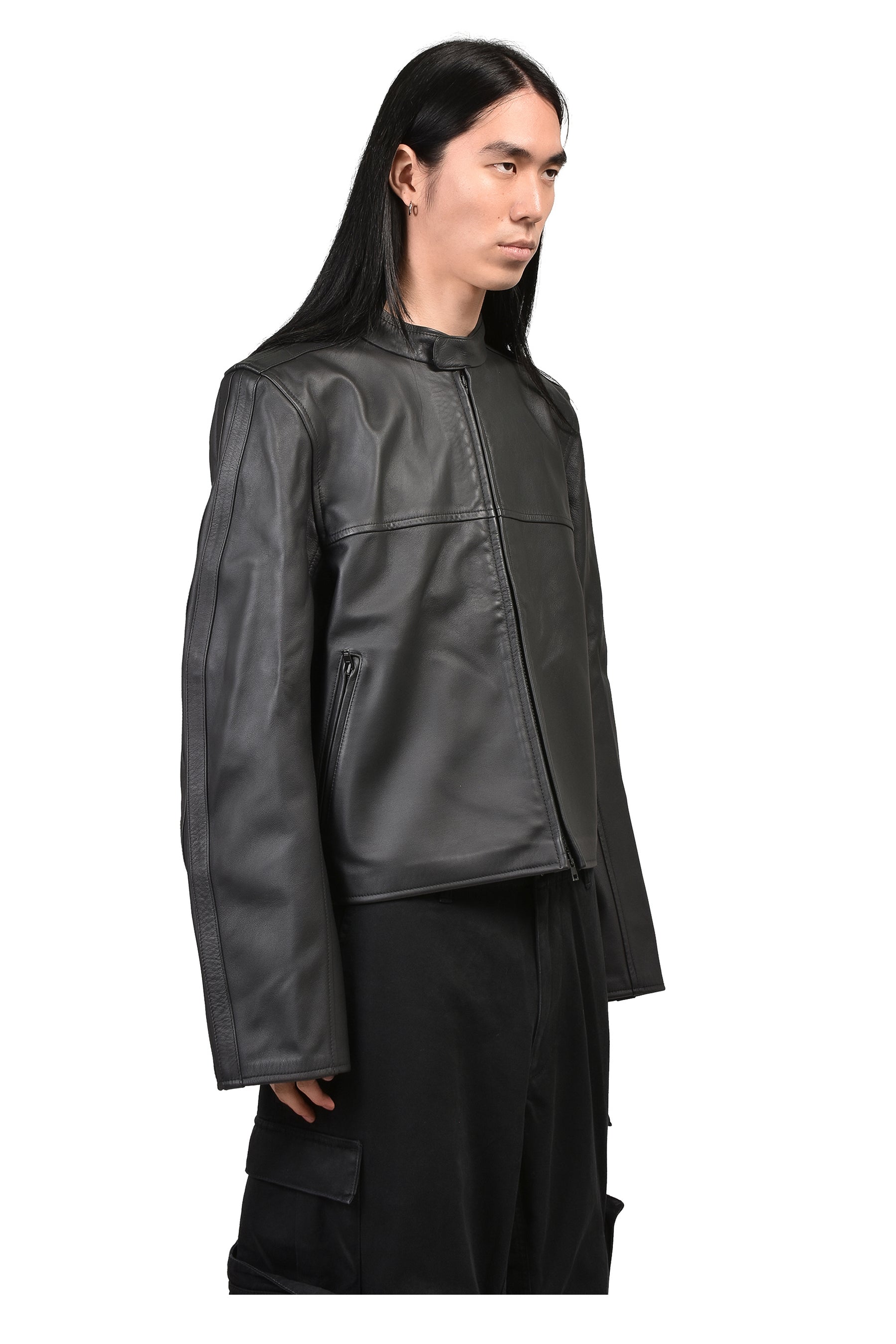 ヴェトモン vetments VETEMENTS ヴェトモン FW26 BOXY MOTO LEATHER JACKET / BLK - NUBIAN