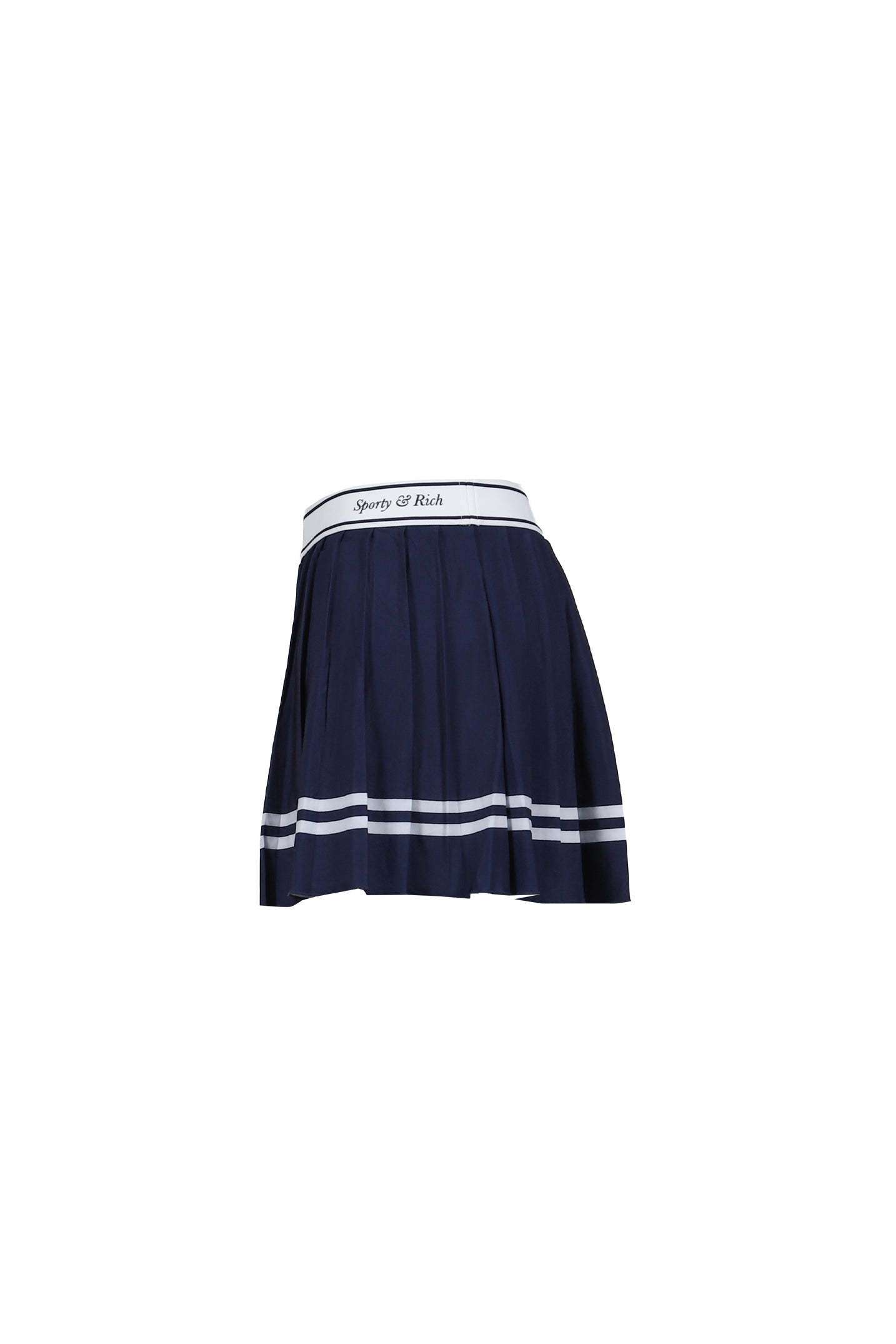 ITALIC LOGO PLEATED SKIRT / DARK NVY