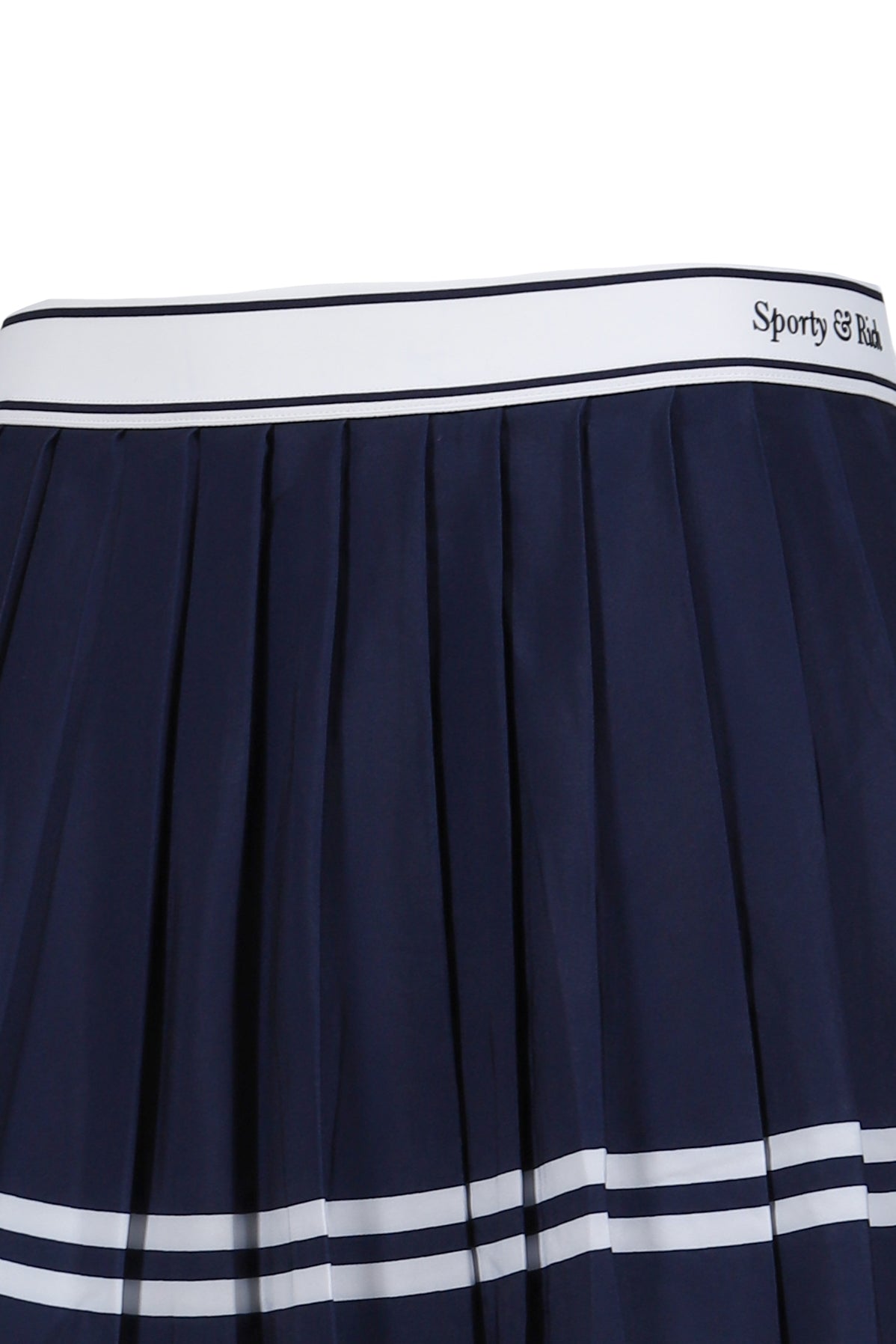 ITALIC LOGO PLEATED SKIRT / DARK NVY