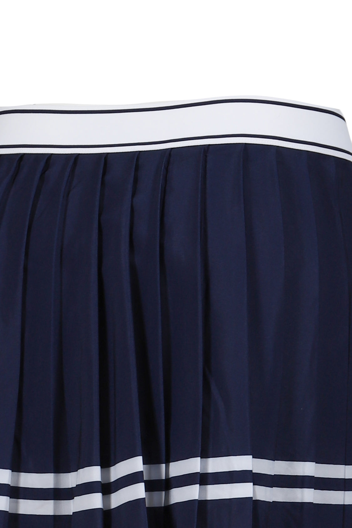 ITALIC LOGO PLEATED SKIRT / DARK NVY