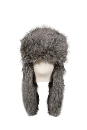 FUR TRAPPER HAT / ASH
