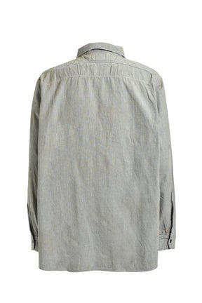 REPAIRED WORN GRAY CHAMBRAY SHIRT / AGED GRY