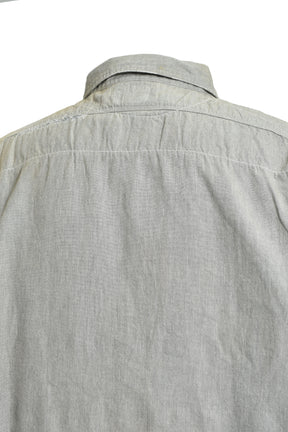 REPAIRED WORN GRAY CHAMBRAY SHIRT / AGED GRY