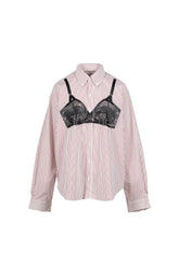 TROMPE L'OEIL BUTTON DOWN WOVEN / WHT