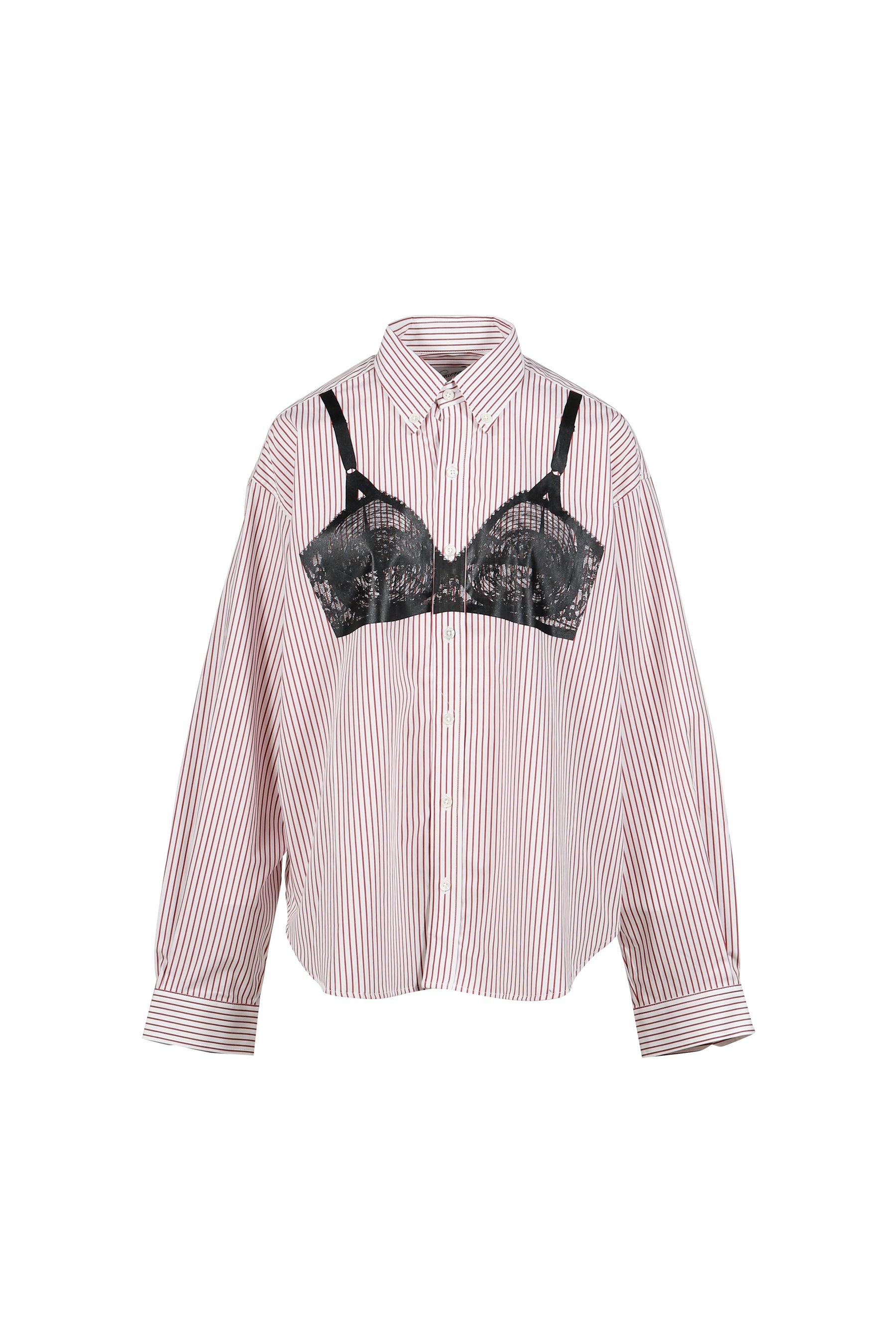 TROMPE L'OEIL BUTTON DOWN WOVEN / WHT