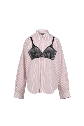 TROMPE L'OEIL BUTTON DOWN WOVEN / WHT