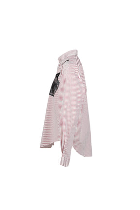 TROMPE L'OEIL BUTTON DOWN WOVEN / WHT