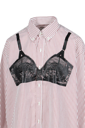 TROMPE L'OEIL BUTTON DOWN WOVEN / WHT