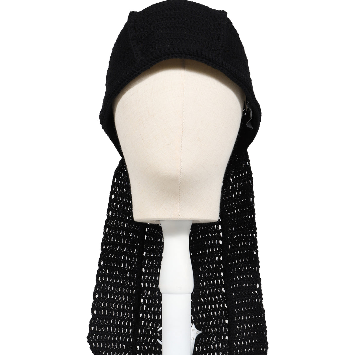 Thug Club SS26 TC DESTROYED CROCHET TAIL HAT / BLK - NUBIAN
