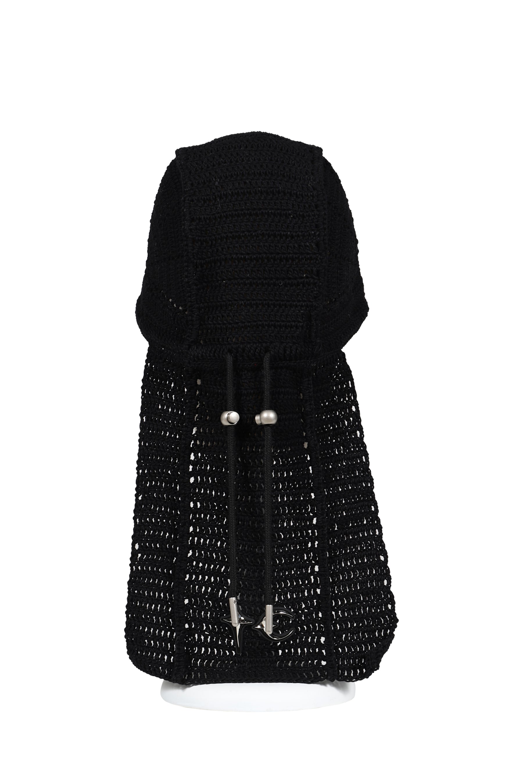 TC DESTROYED CROCHET TAIL HAT / BLK