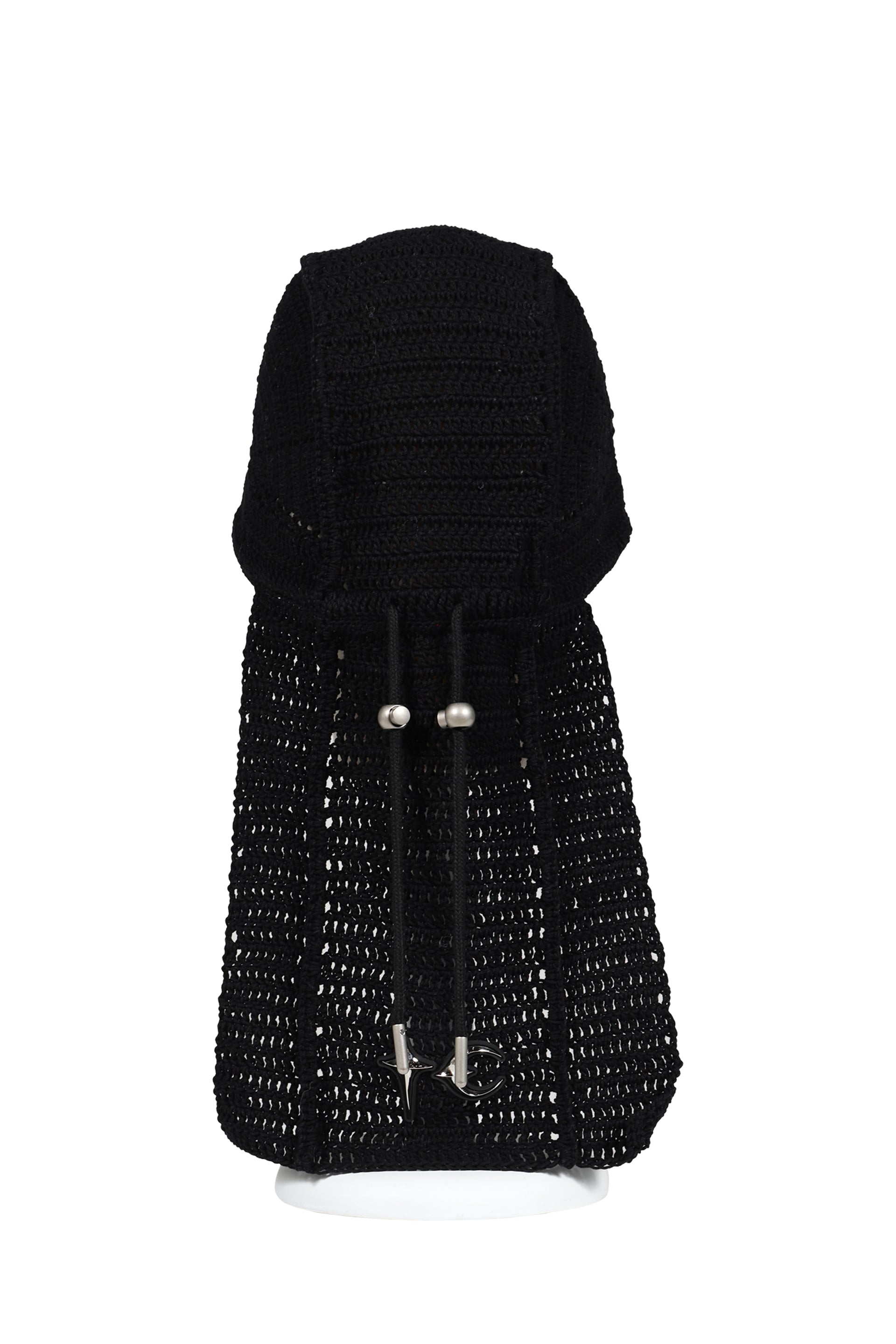 TC DESTROYED CROCHET TAIL HAT / BLK
