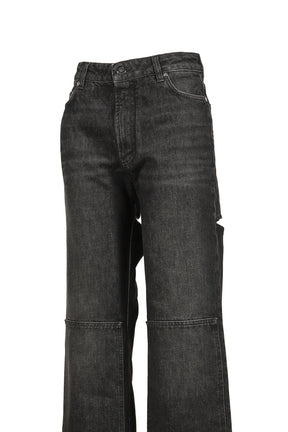 DENIM TROUSER WITH CUT OUT ON THE BACK AND WORKWEAR DETAILS